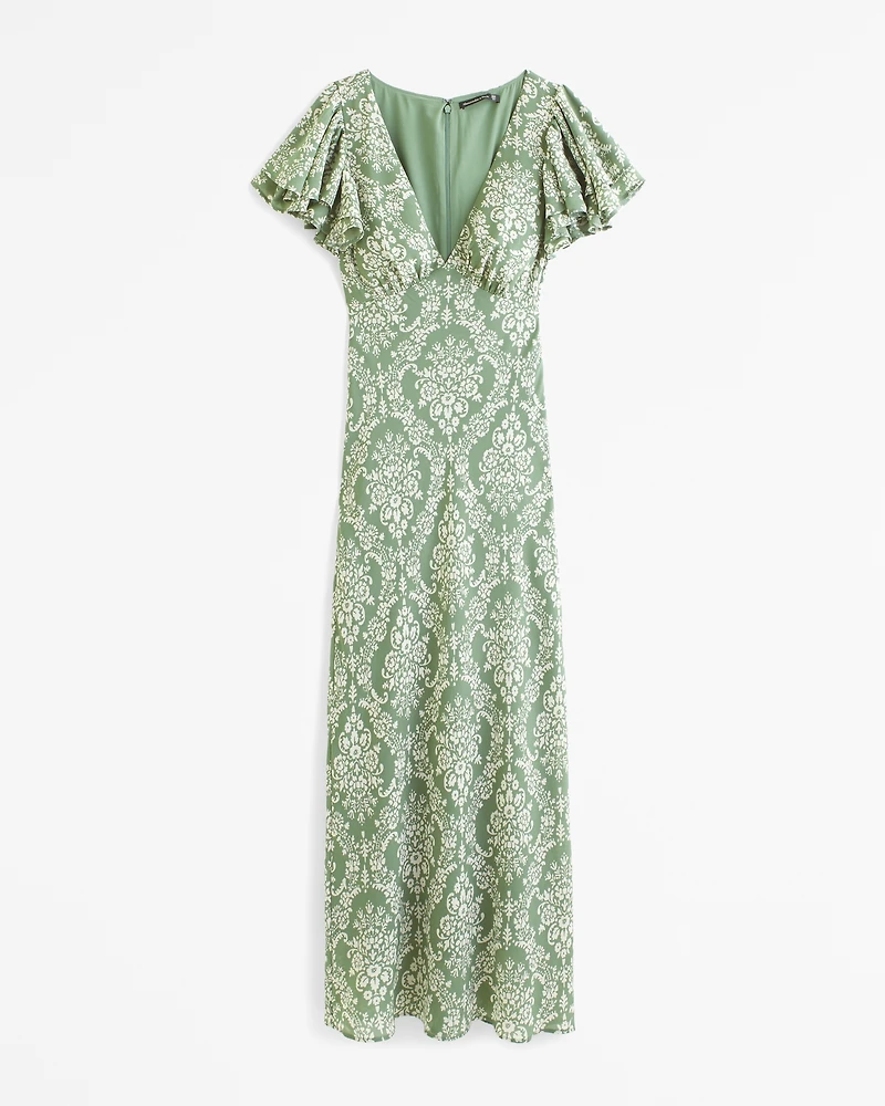 Ruffle Sleeve Maxi Dress