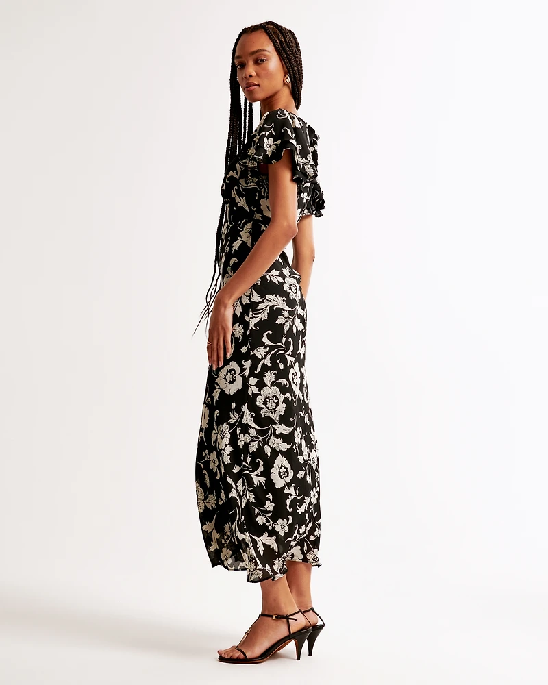 Ruffle Sleeve Maxi Dress