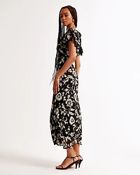 Ruffle Sleeve Maxi Dress