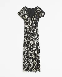 Ruffle Sleeve Maxi Dress