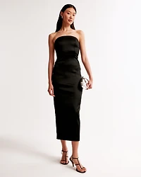 Strapless Satin Sculpt Maxi Dress