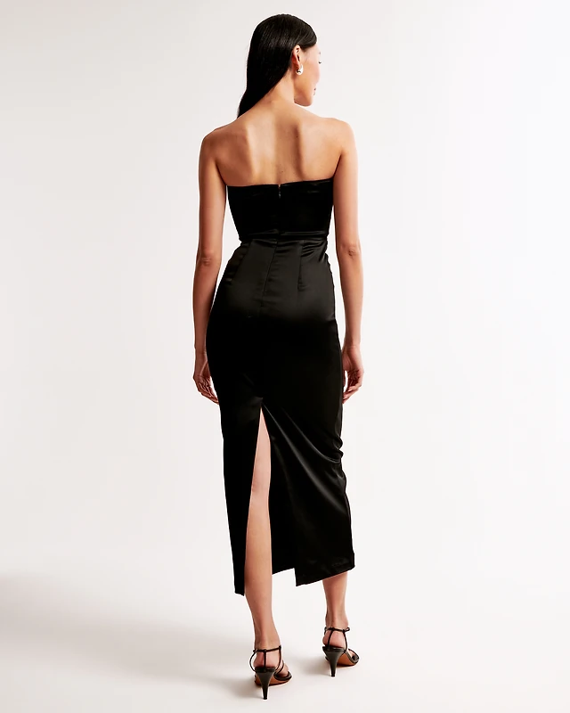 abercrombie black strapless dress Abercrombie & Fitch | Dresses | Abercrombie Black Maxi Satin Strapless Dress