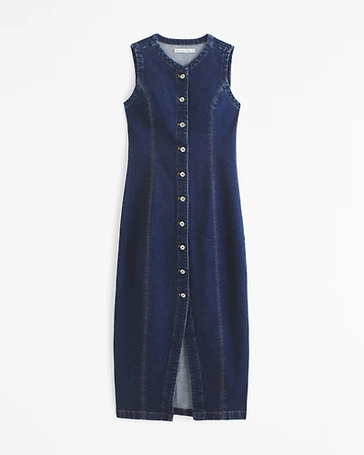 The A&F Mara High-Neck Vest Midi Dress