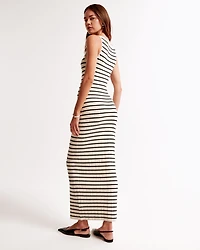 High-Neck Midi Sweater Dress