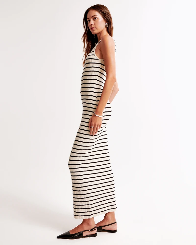 High-Neck Midi Sweater Dress