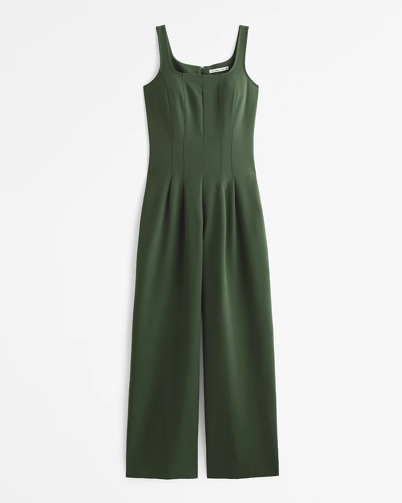 Squareneck Seamed Jumpsuit