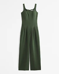 Squareneck Seamed Jumpsuit