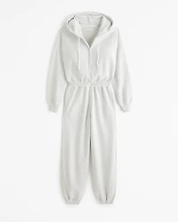 Long-Sleeve Hooded Fleece Jumpsuit