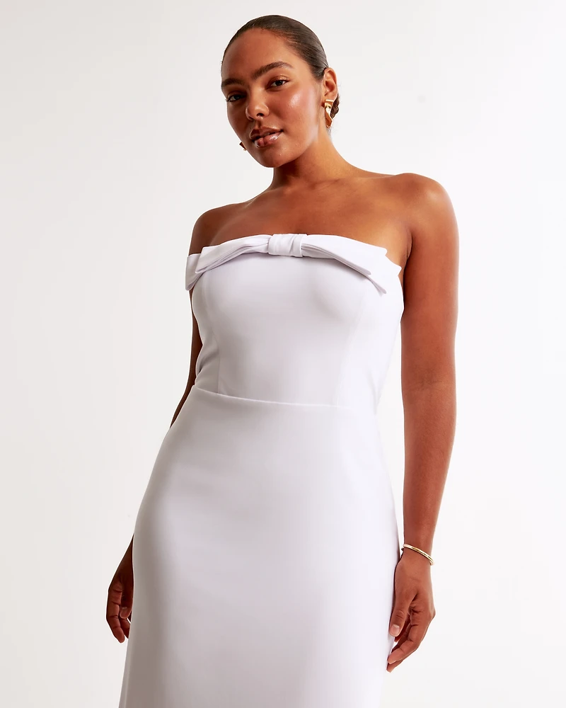 Column Bow-Front Maxi Dress