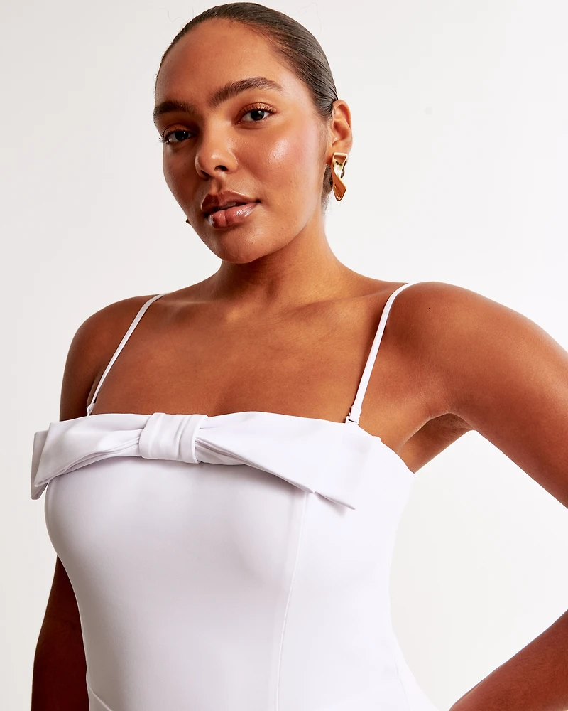 Column Bow-Front Maxi Dress