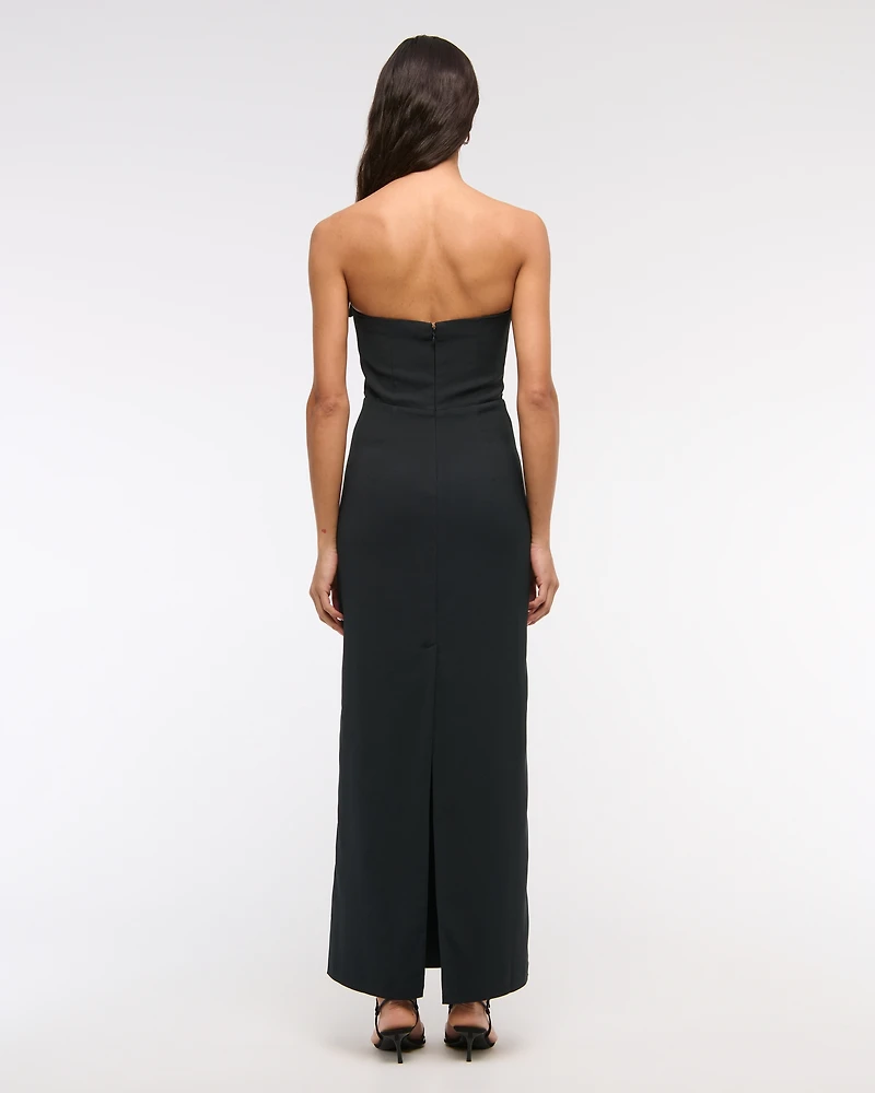 Column Bow-Front Maxi Dress
