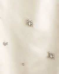 Satin Embellished Strapless Mini Dress
