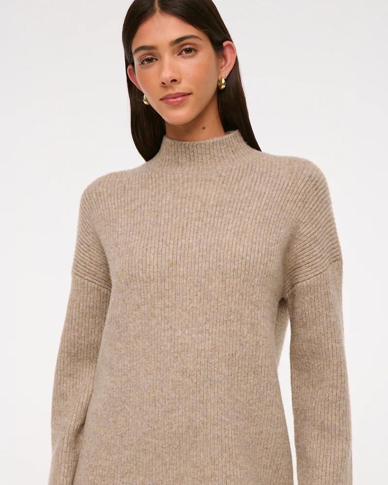 Easy Mockneck Mini Sweater Dress