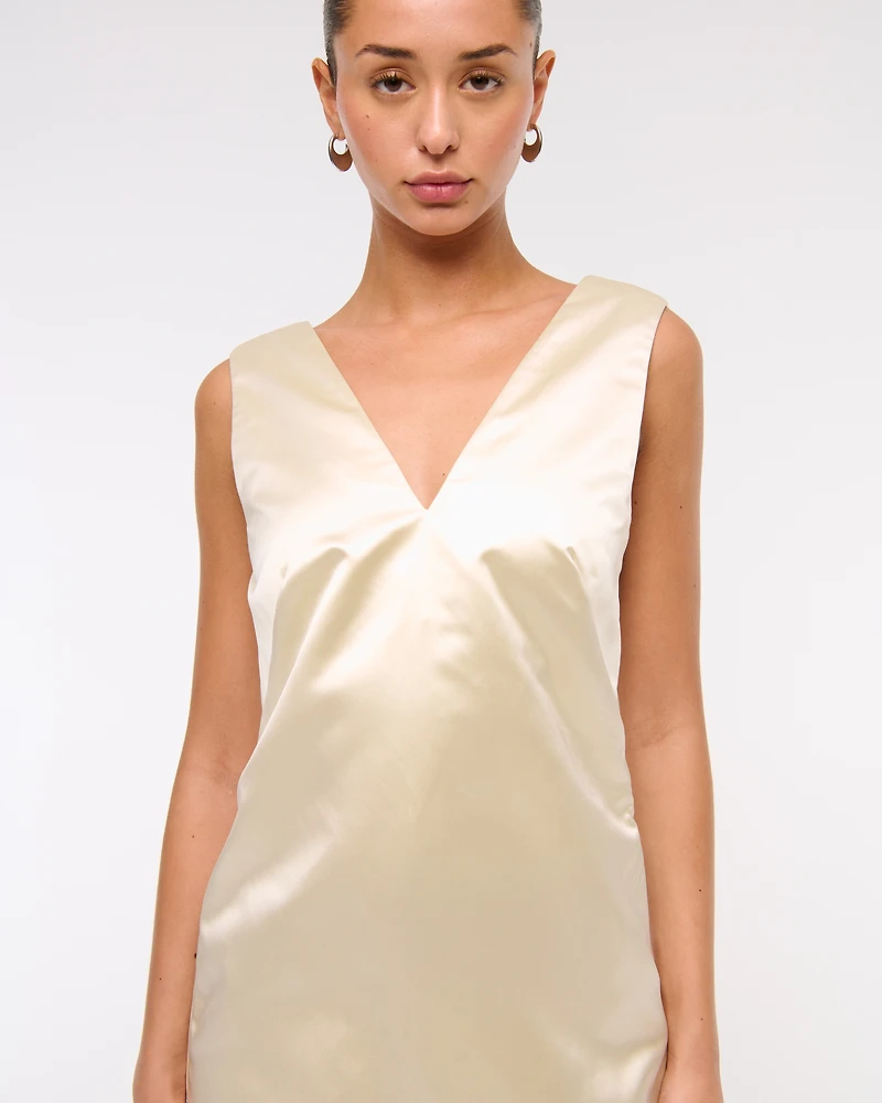 Plunge Bow-Back Mini Dress