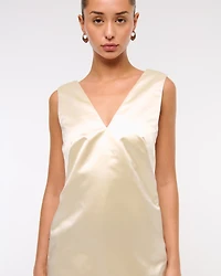 Plunge Bow-Back Mini Dress