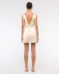 Plunge Bow-Back Mini Dress