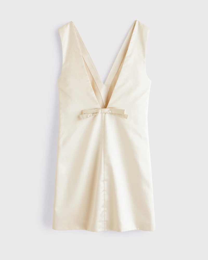 Plunge Bow-Back Mini Dress