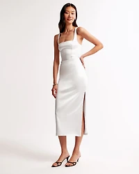 Sculpting Stretch Satin Midi Dress