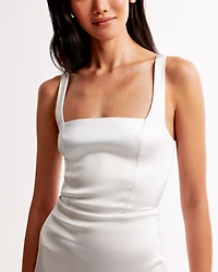 Sculpting Stretch Satin Midi Dress