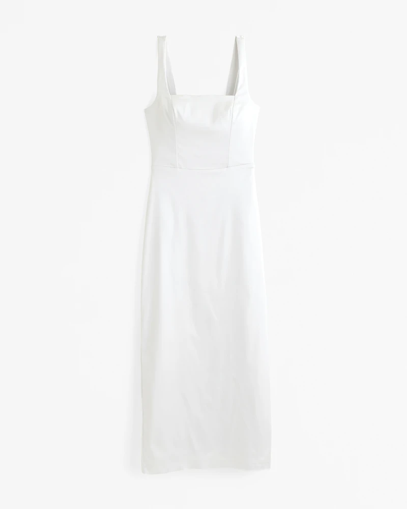 Sculpting Stretch Satin Midi Dress