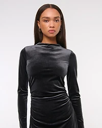 The A&F Paloma Long-Sleeve Velvet Mini Dress