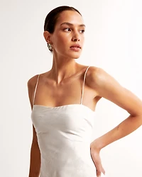 The A&F Julia Slip Satin Jacquard Maxi Dress