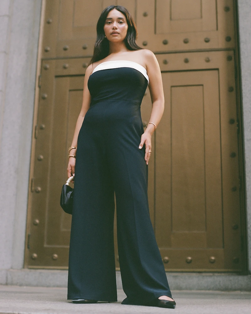 Contrast Strapless Jumpsuit