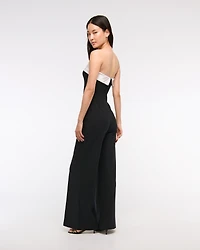 Contrast Strapless Jumpsuit