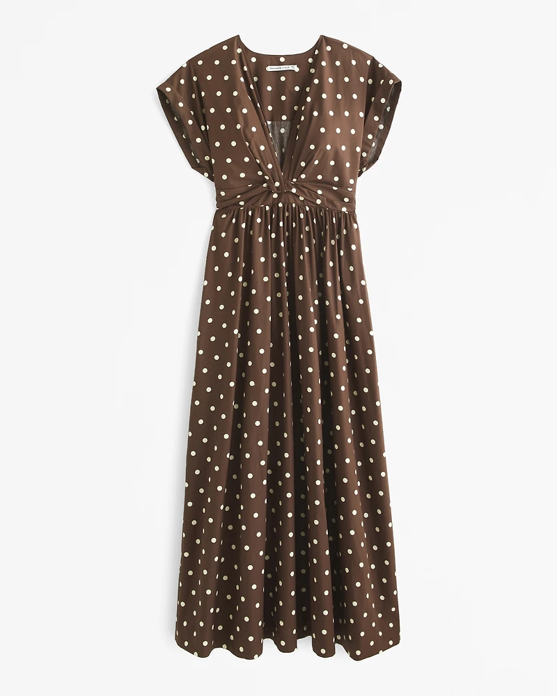 Twist-Front Midi Dress