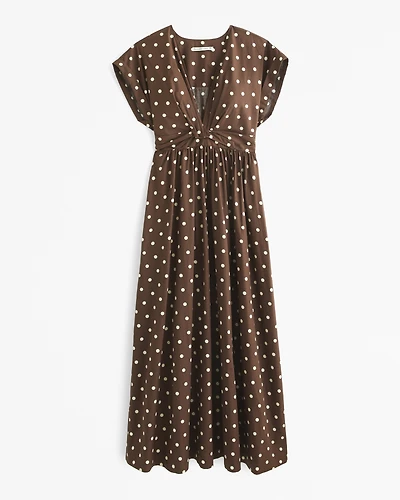 Twist-Front Midi Dress