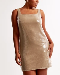 Sequin Squareneck Mini Dress