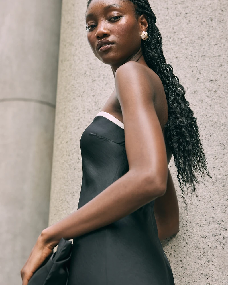 The A&F Julia Slip Strapless Bow Detail Maxi Dress