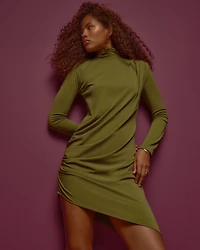Vol. 28 Long-Sleeve Draped Mini Dress