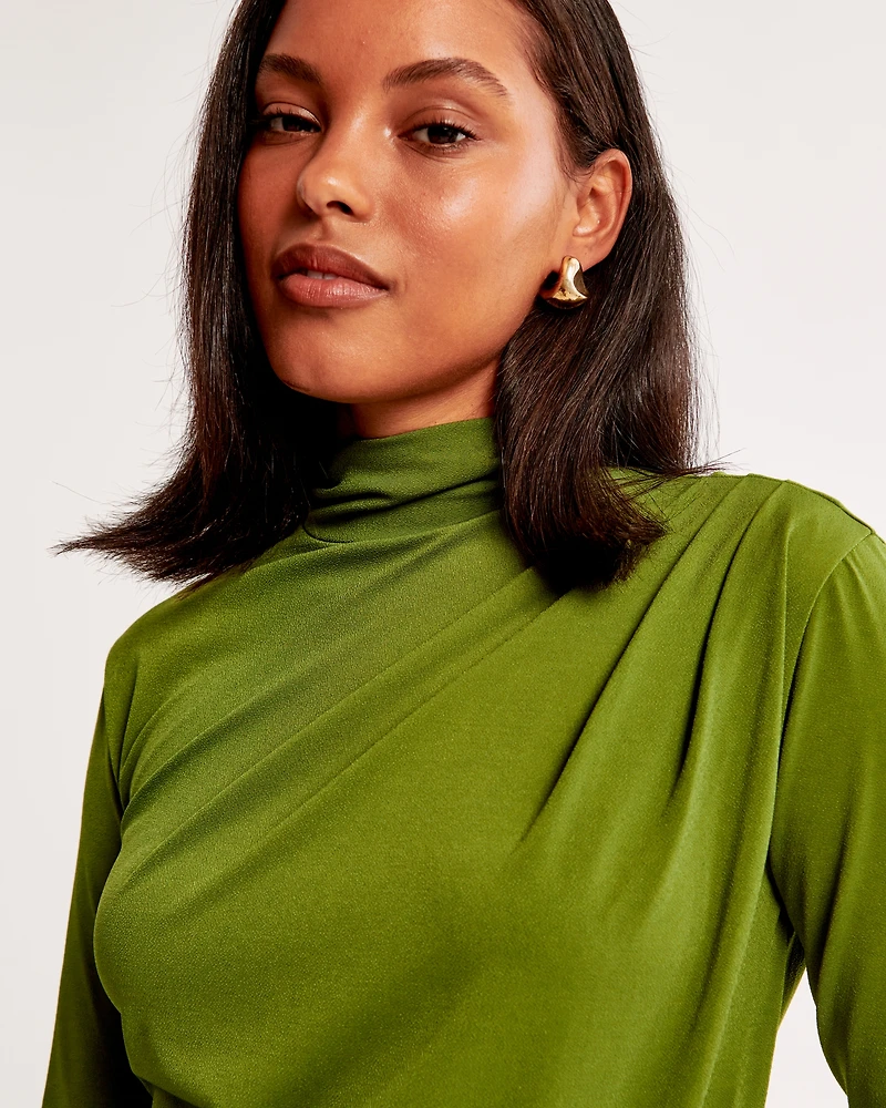 Vol. 28 Long-Sleeve Draped Mini Dress