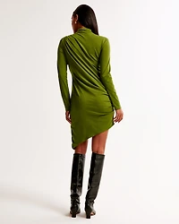 Vol. 28 Long-Sleeve Draped Mini Dress