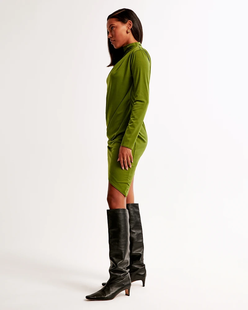 Vol. 28 Long-Sleeve Draped Mini Dress