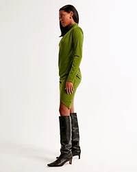 Vol. 28 Long-Sleeve Draped Mini Dress