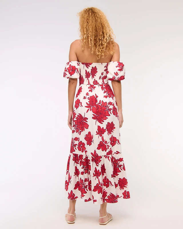 emerson off-the-shoulder drama maxi dress Abercrombie & Fitch Emerson Off-The-Shoulder Drama Maxi Dress