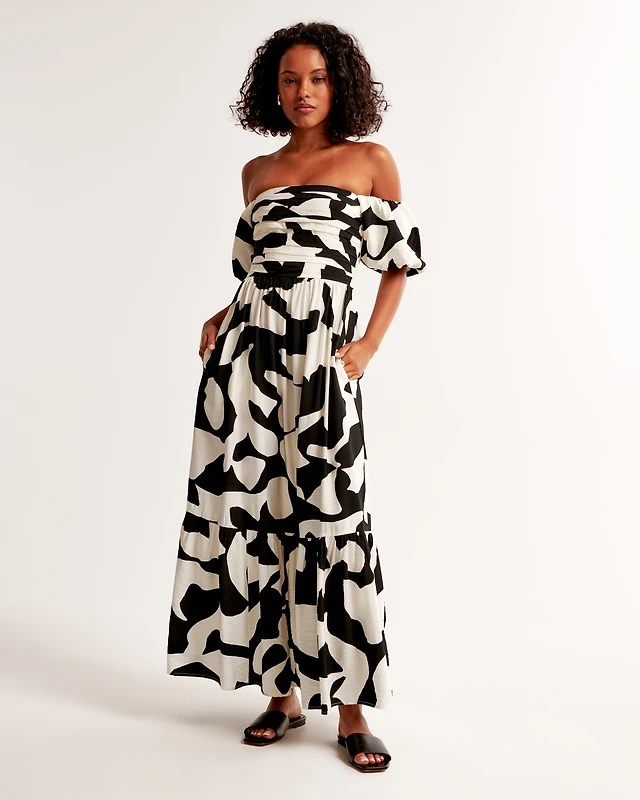 Abercrombie & Fitch The A&F Emerson Off-The-Shoulder Maxi Dress | The Summit