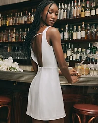 Slash Neck Mini Dress