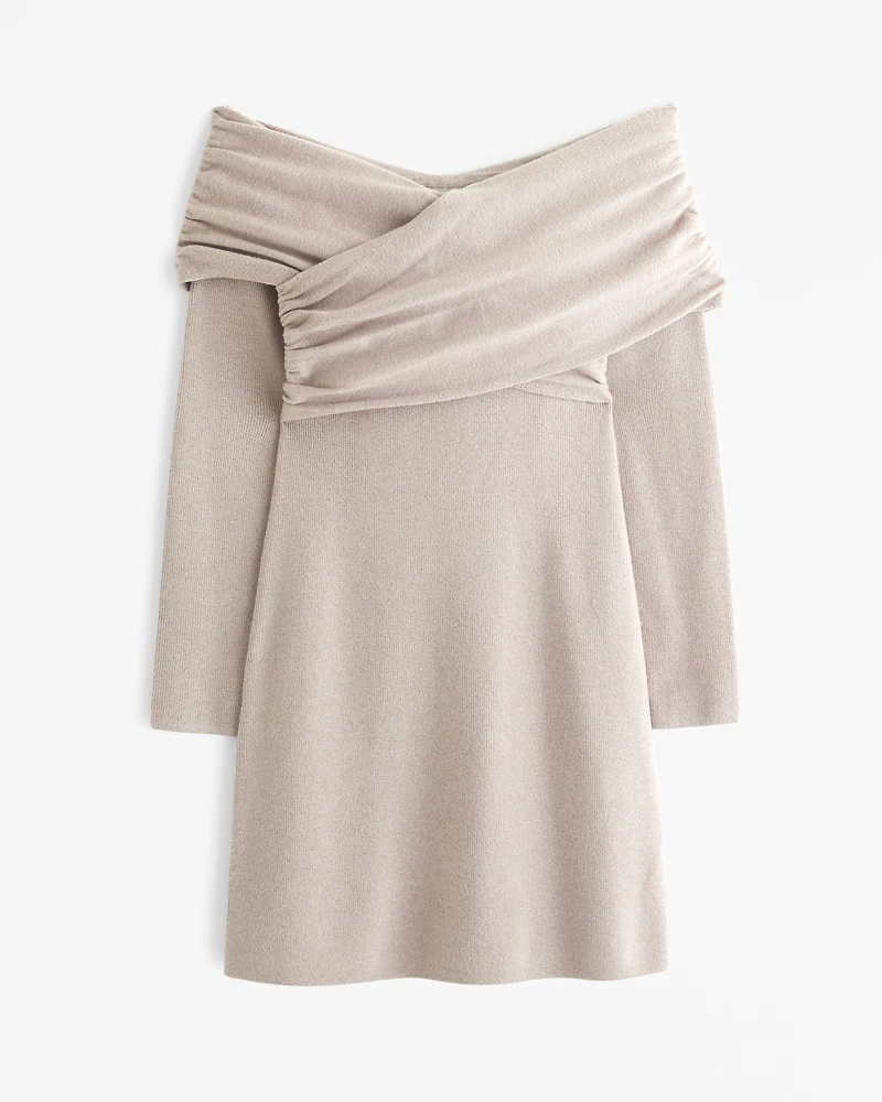 Off-The-Shoulder Mini Sweater Dress