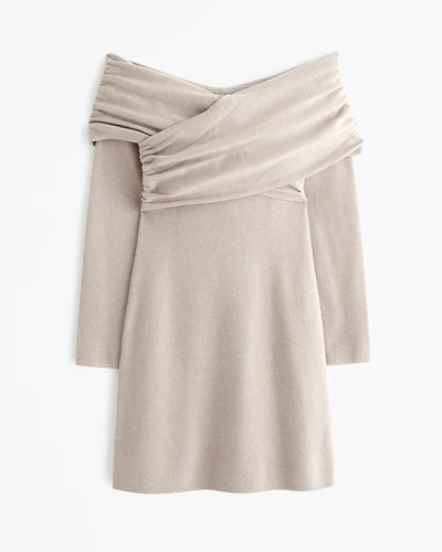 Off-The-Shoulder Mini Sweater Dress