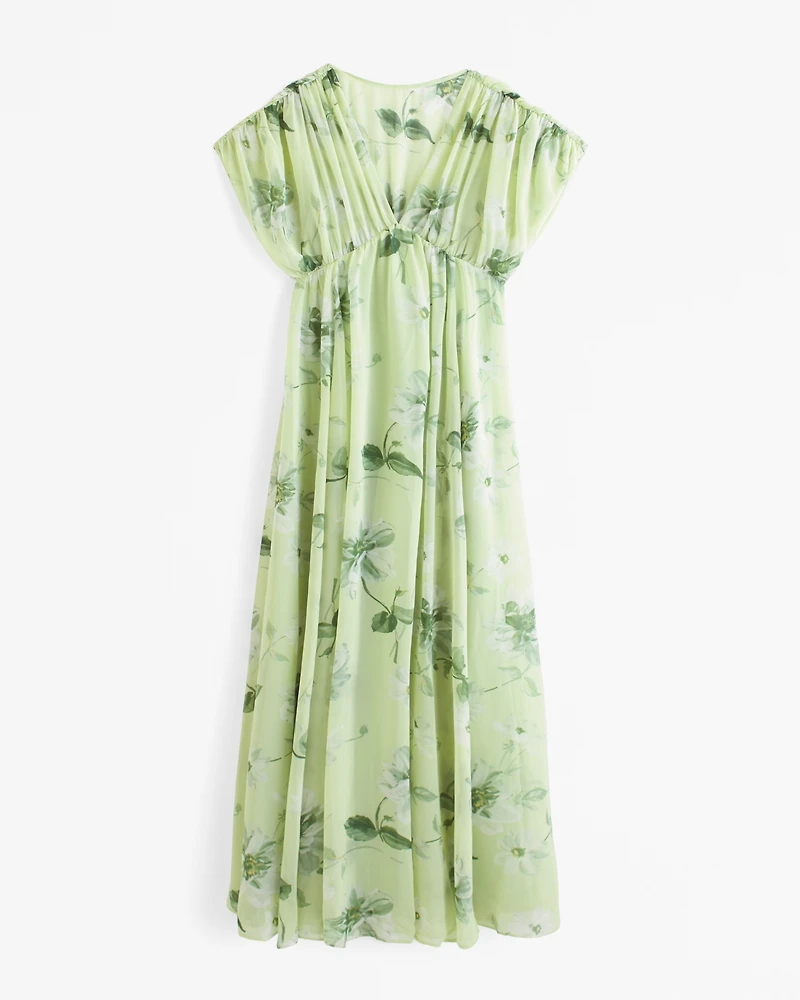 Dolman Sleeve Flowy Maxi Dress