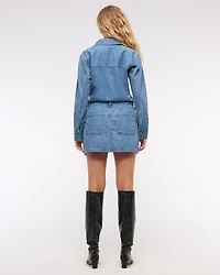 Long-Sleeve Denim Shirt Dress
