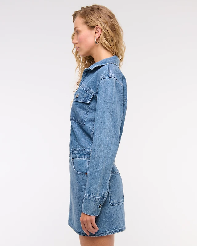 Abercrombie Fitch Long-Sleeve Denim Shirt Dress MainPlace Mall