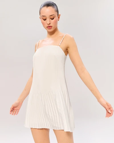 The A&F Giselle Faux Pearl Pleat Release Mini Dress