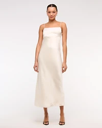 Faux Pearl Strap Maxi Dress