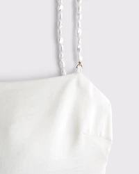 Faux Pearl Strap Maxi Dress