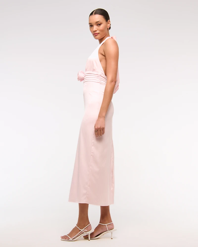 Rosette Halter Midi Dress