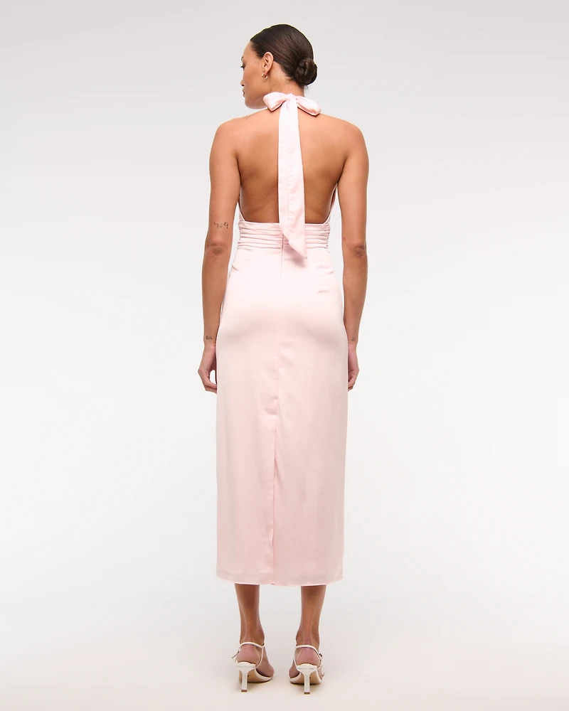 Rosette Halter Midi Dress